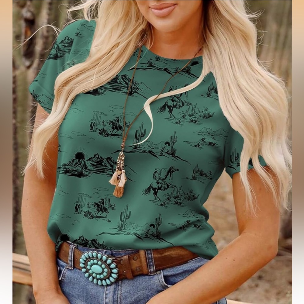 Western Cowgirl Short Sleeve Tee - Picture 2 of 7